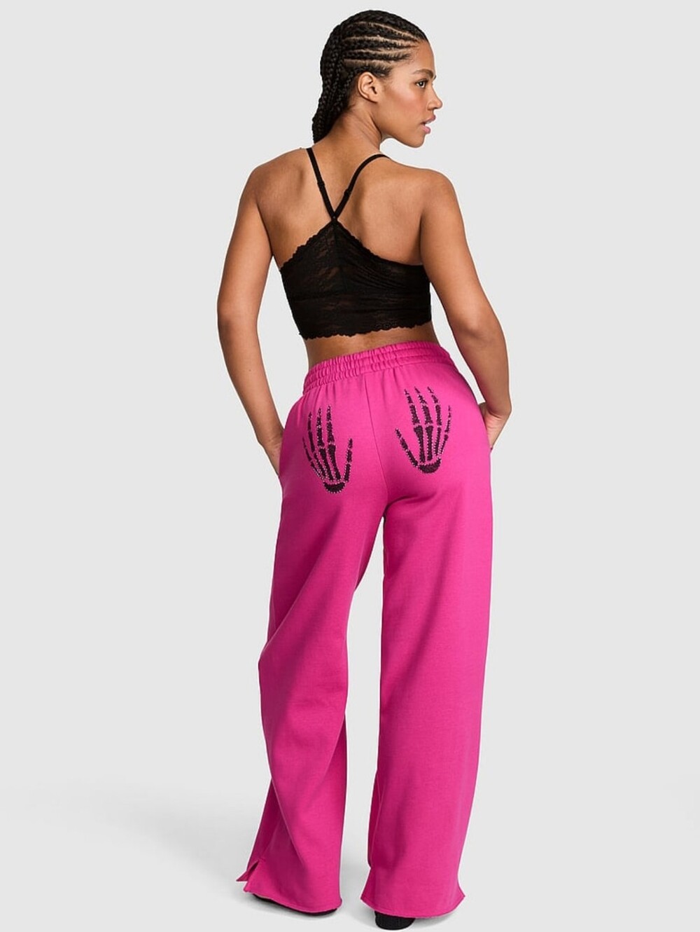 Campus Fleece Wideleg Split Hem Halloween Sweatpants Sz S